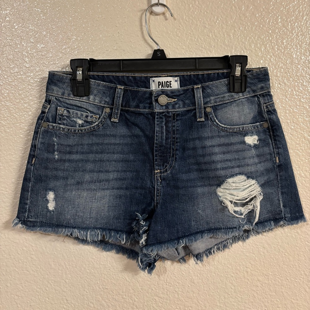PAIGE Distress Denim Daryn Shorts NWOT